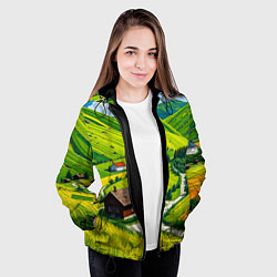 Куртка с капюшоном женская Русская душа и поле, цвет: 3D-черный — фото 2