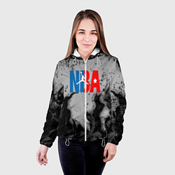 Куртка с капюшоном женская NASA неоновый огонь, цвет: 3D-белый — фото 2