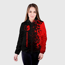 Куртка с капюшоном женская Danganronpa - red gradient по-вертикали, цвет: 3D-черный — фото 2