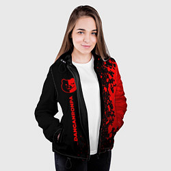 Куртка с капюшоном женская Danganronpa - red gradient по-вертикали, цвет: 3D-черный — фото 2