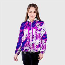 Куртка с капюшоном женская Monster energy краски гранж, цвет: 3D-белый — фото 2