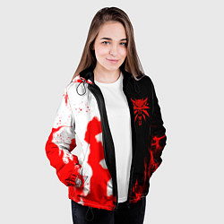 Куртка с капюшоном женская Ведьмак огненный, цвет: 3D-черный — фото 2