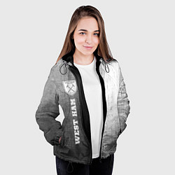 Куртка с капюшоном женская West Ham - grey gradient по-вертикали, цвет: 3D-черный — фото 2