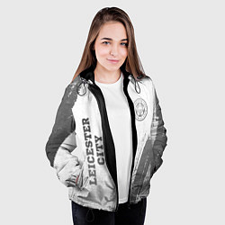 Куртка с капюшоном женская Leicester City - white gradient вертикально, цвет: 3D-черный — фото 2