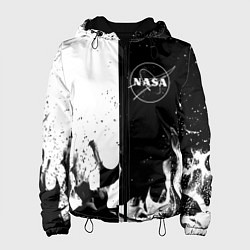 Куртка с капюшоном женская Nasa черно белый огонь, цвет: 3D-черный