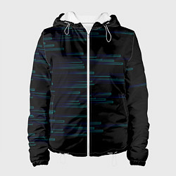 Куртка с капюшоном женская Color blue black strip, цвет: 3D-белый