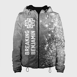 Куртка с капюшоном женская Breaking Benjamin - grey gradient по-вертикали, цвет: 3D-черный