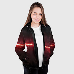 Куртка с капюшоном женская Красная линия - молния, цвет: 3D-черный — фото 2
