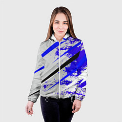 Куртка с капюшоном женская Color white blue, цвет: 3D-белый — фото 2