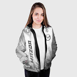 Куртка с капюшоном женская Mazda - white gradient вертикально, цвет: 3D-черный — фото 2