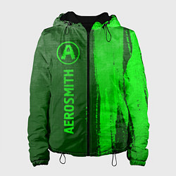 Куртка с капюшоном женская Aerosmith - green gradient по-вертикали, цвет: 3D-черный