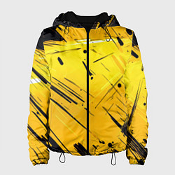 Женская куртка Желтая краска на черном фоне