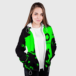 Куртка с капюшоном женская Portal черный дым, цвет: 3D-белый — фото 2