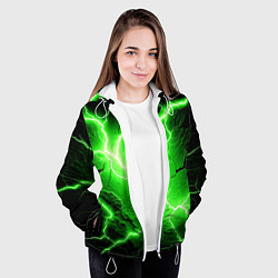 Куртка с капюшоном женская Color green black, цвет: 3D-белый — фото 2