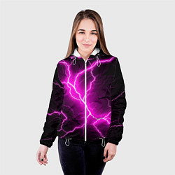 Куртка с капюшоном женская The color is pink and black, цвет: 3D-белый — фото 2