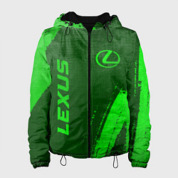 Куртка с капюшоном женская Lexus - green gradient вертикально, цвет: 3D-черный
