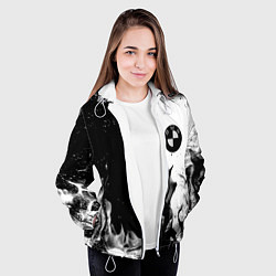 Куртка с капюшоном женская BMW black fire, цвет: 3D-белый — фото 2