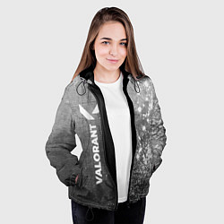 Куртка с капюшоном женская Valorant - grey gradient по-вертикали, цвет: 3D-черный — фото 2
