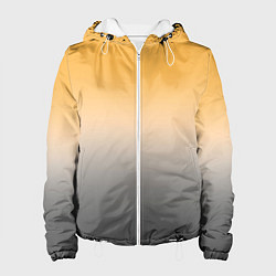 Куртка с капюшоном женская Бледный жёлто-серый градиент, цвет: 3D-белый