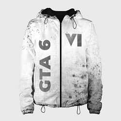 Куртка с капюшоном женская GTA 6 - white gradient вертикально, цвет: 3D-черный