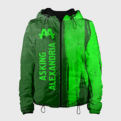 Куртка с капюшоном женская Asking Alexandria - green gradient по-вертикали, цвет: 3D-черный