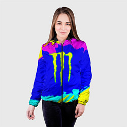 Куртка с капюшоном женская Monster energy краски цветные, цвет: 3D-черный — фото 2