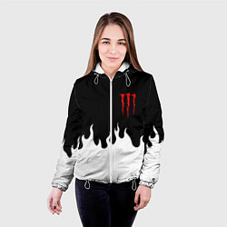 Куртка с капюшоном женская Monster energy red logo, цвет: 3D-белый — фото 2
