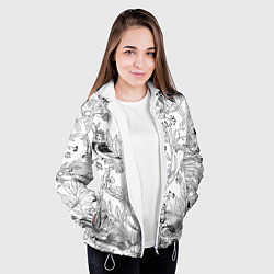 Куртка с капюшоном женская Птицы Сирин, цвет: 3D-белый — фото 2