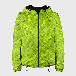 Куртка с капюшоном женская Салатовый текстурированный, цвет: 3D-черный