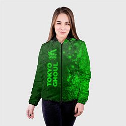 Куртка с капюшоном женская Tokyo Ghoul - green gradient по-вертикали, цвет: 3D-черный — фото 2