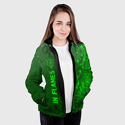 Куртка с капюшоном женская In Flames - green gradient по-вертикали, цвет: 3D-черный — фото 2