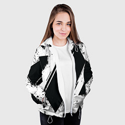 Куртка с капюшоном женская Color black white, цвет: 3D-белый — фото 2