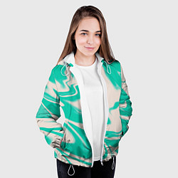 Куртка с капюшоном женская Color white turquoise, цвет: 3D-белый — фото 2