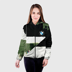 Куртка с капюшоном женская BMW логотип, цвет: 3D-черный — фото 2