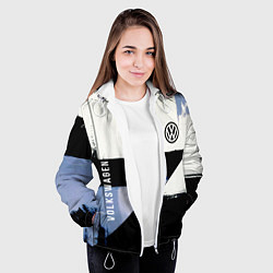 Куртка с капюшоном женская Volkswagen логотип, цвет: 3D-белый — фото 2
