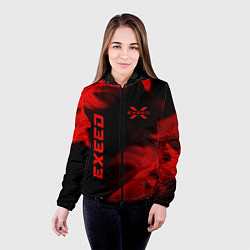 Куртка с капюшоном женская Exeed - red gradient вертикально, цвет: 3D-черный — фото 2