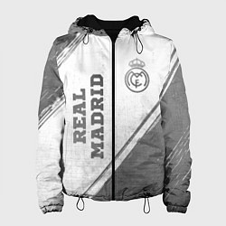 Куртка с капюшоном женская Real Madrid - white gradient вертикально, цвет: 3D-черный