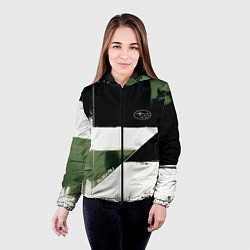 Куртка с капюшоном женская Subaru эмблема, цвет: 3D-черный — фото 2
