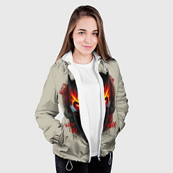 Куртка с капюшоном женская Огенный Бэтмент, цвет: 3D-белый — фото 2