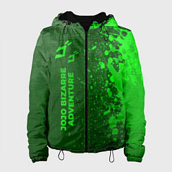 Куртка с капюшоном женская JoJo Bizarre Adventure - green gradient по-вертика, цвет: 3D-черный