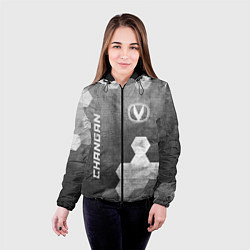 Куртка с капюшоном женская Changan - grey gradient вертикально, цвет: 3D-черный — фото 2