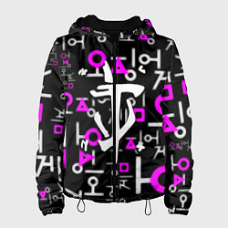 Куртка с капюшоном женская Doom неоновый паттерн, цвет: 3D-черный