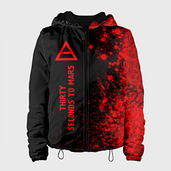 Куртка с капюшоном женская Thirty Seconds to Mars - red gradient по-вертикали, цвет: 3D-черный