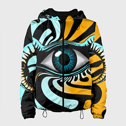 Куртка с капюшоном женская Глаз - психоделика, цвет: 3D-черный