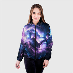 Куртка с капюшоном женская Фиолетовая туманность, цвет: 3D-черный — фото 2