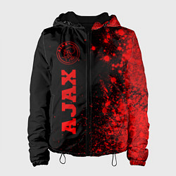 Куртка с капюшоном женская Ajax - red gradient по-вертикали, цвет: 3D-черный