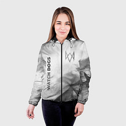 Куртка с капюшоном женская Watch Dogs - white gradient вертикально, цвет: 3D-черный — фото 2