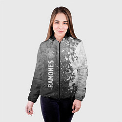 Куртка с капюшоном женская Ramones - grey gradient по-вертикали, цвет: 3D-черный — фото 2