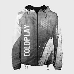 Куртка с капюшоном женская Coldplay - grey gradient вертикально, цвет: 3D-черный