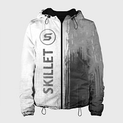 Куртка с капюшоном женская Skillet - white gradient по-вертикали, цвет: 3D-черный